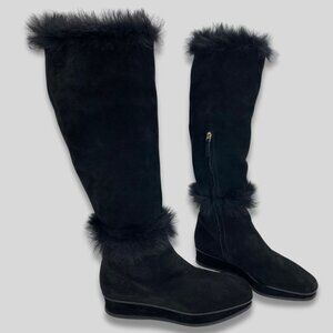 TORY BURCH Marcel Genuine Shearling Wedge Knee High Boot Size 10